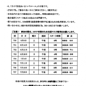 ６、７月のパトロール