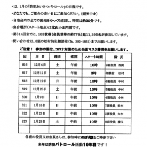 12、1月のパトロール